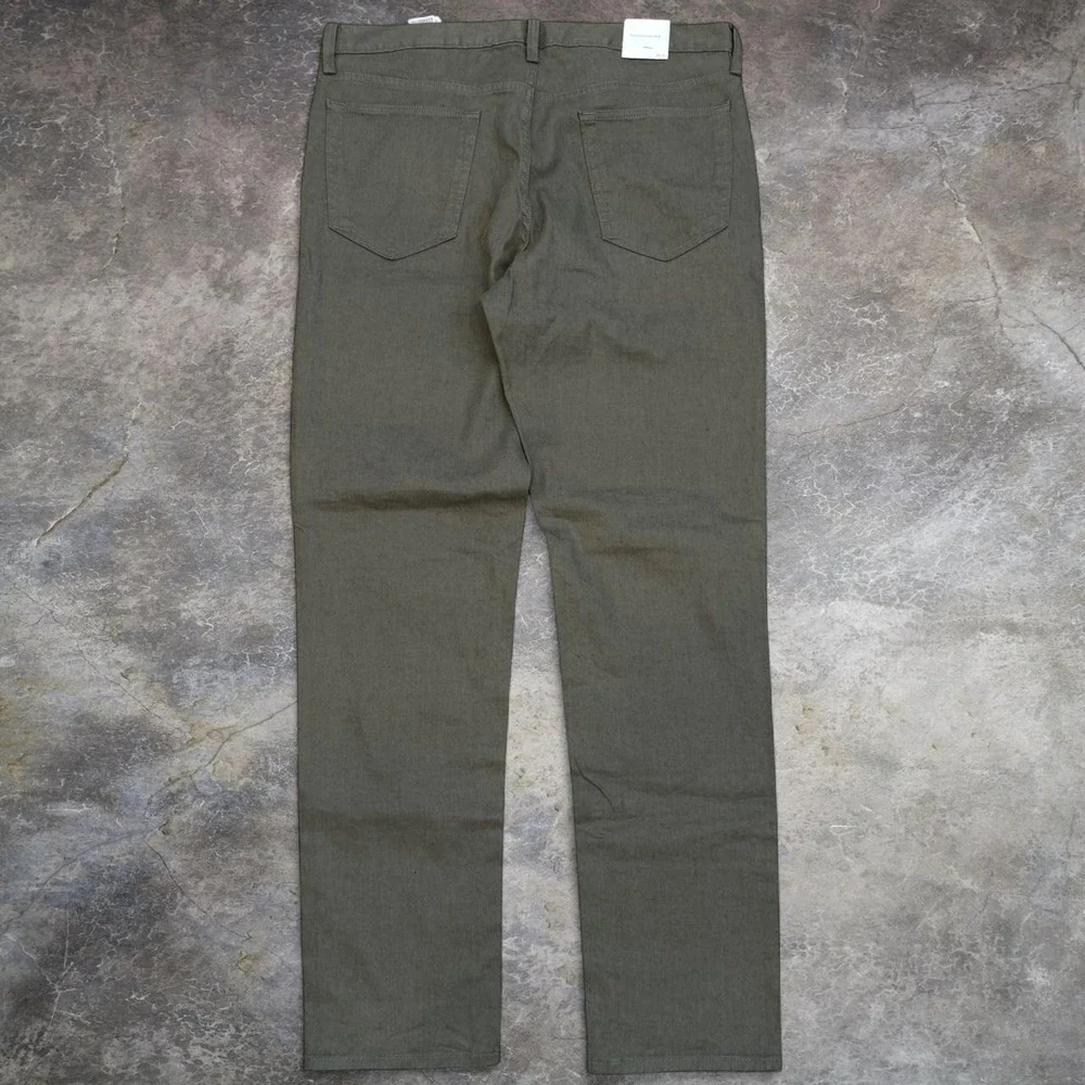 Banana Republic Linen Slim Fit Traveler Olive Green Pants Mens Size 36x32 Preppy